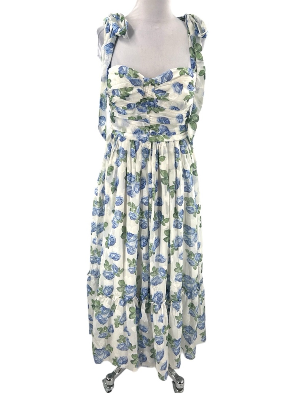 Petal & Pup Blue and Green Floral Midi Dress